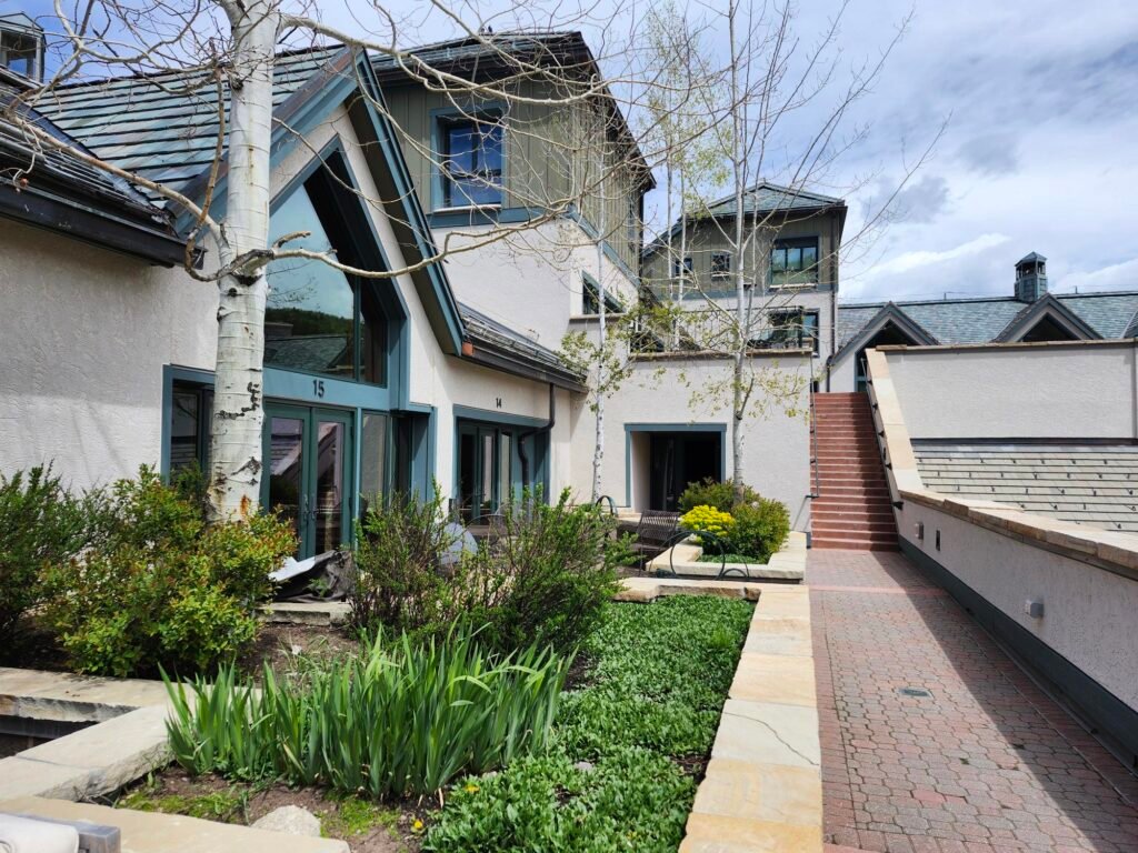 Village Hall renovated residences and landscaped courtyard