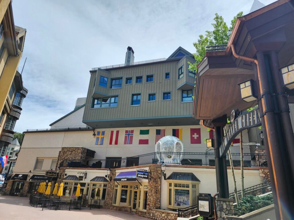 Village Hall renovated exterior above the Beaver Creek plaza